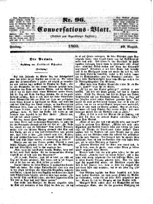 Regensburger Conversations-Blatt (Regensburger Tagblatt) Freitag 10. August 1860