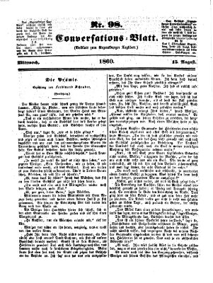 Regensburger Conversations-Blatt (Regensburger Tagblatt) Mittwoch 15. August 1860