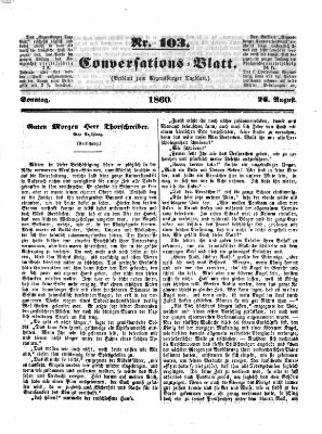 Regensburger Conversations-Blatt (Regensburger Tagblatt) Sonntag 26. August 1860