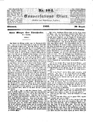 Regensburger Conversations-Blatt (Regensburger Tagblatt) Mittwoch 29. August 1860