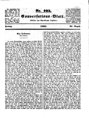 Regensburger Conversations-Blatt (Regensburger Tagblatt) Freitag 31. August 1860