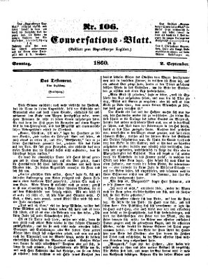 Regensburger Conversations-Blatt (Regensburger Tagblatt) Sonntag 2. September 1860