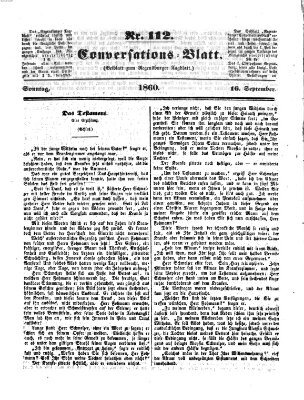 Regensburger Conversations-Blatt (Regensburger Tagblatt) Sonntag 16. September 1860