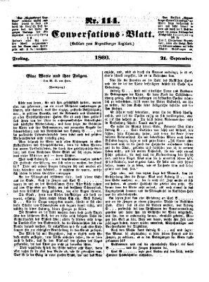 Regensburger Conversations-Blatt (Regensburger Tagblatt) Freitag 21. September 1860