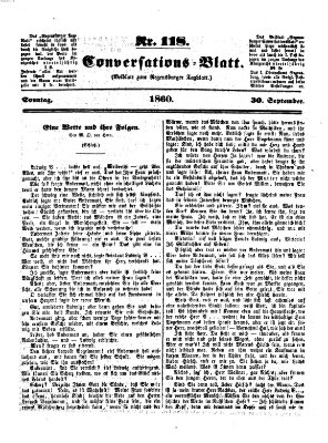 Regensburger Conversations-Blatt (Regensburger Tagblatt) Sonntag 30. September 1860