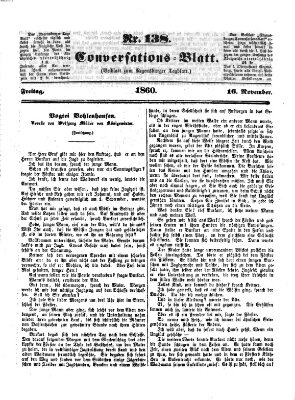 Regensburger Conversations-Blatt (Regensburger Tagblatt) Freitag 16. November 1860