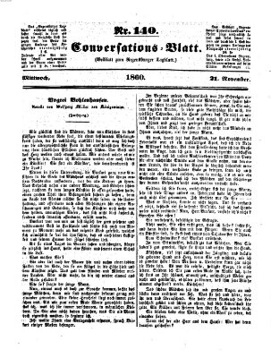 Regensburger Conversations-Blatt (Regensburger Tagblatt) Mittwoch 21. November 1860