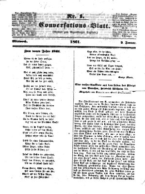 Regensburger Conversations-Blatt (Regensburger Tagblatt) Mittwoch 2. Januar 1861