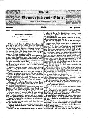 Regensburger Conversations-Blatt (Regensburger Tagblatt) Freitag 11. Januar 1861