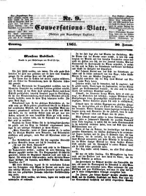 Regensburger Conversations-Blatt (Regensburger Tagblatt) Sonntag 20. Januar 1861