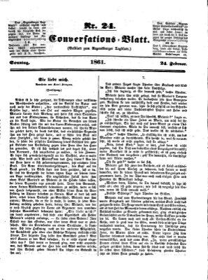 Regensburger Conversations-Blatt (Regensburger Tagblatt) Sonntag 24. Februar 1861