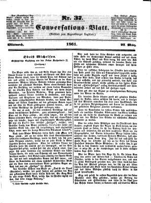 Regensburger Conversations-Blatt (Regensburger Tagblatt) Mittwoch 27. März 1861