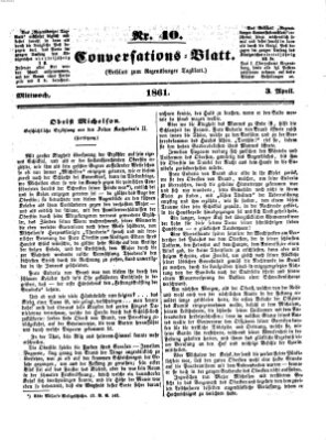 Regensburger Conversations-Blatt (Regensburger Tagblatt) Mittwoch 3. April 1861