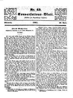 Regensburger Conversations-Blatt (Regensburger Tagblatt) Mittwoch 10. April 1861