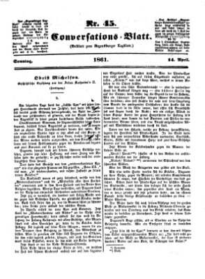 Regensburger Conversations-Blatt (Regensburger Tagblatt) Sonntag 14. April 1861