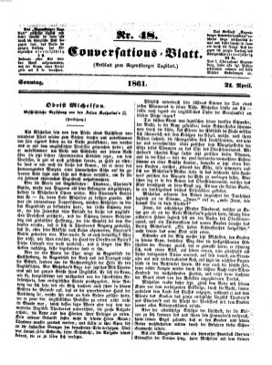 Regensburger Conversations-Blatt (Regensburger Tagblatt) Sonntag 21. April 1861