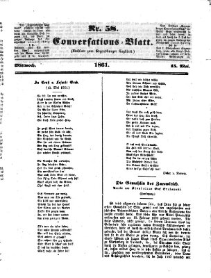 Regensburger Conversations-Blatt (Regensburger Tagblatt) Mittwoch 15. Mai 1861