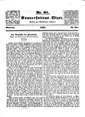 Regensburger Conversations-Blatt (Regensburger Tagblatt) Mittwoch 22. Mai 1861