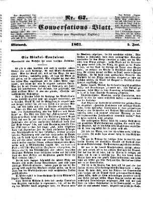 Regensburger Conversations-Blatt (Regensburger Tagblatt) Mittwoch 5. Juni 1861