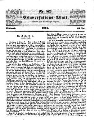 Regensburger Conversations-Blatt (Regensburger Tagblatt) Mittwoch 10. Juli 1861