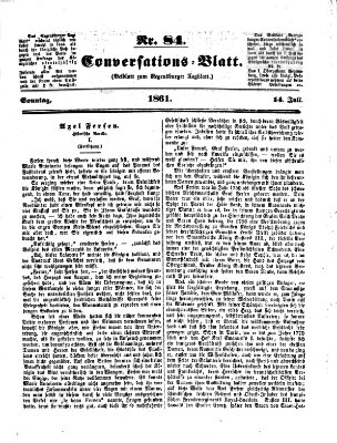 Regensburger Conversations-Blatt (Regensburger Tagblatt) Sonntag 14. Juli 1861