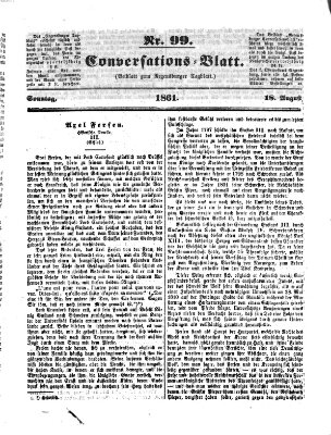 Regensburger Conversations-Blatt (Regensburger Tagblatt) Sonntag 18. August 1861