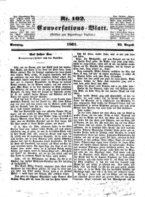 Regensburger Conversations-Blatt (Regensburger Tagblatt) Sonntag 25. August 1861