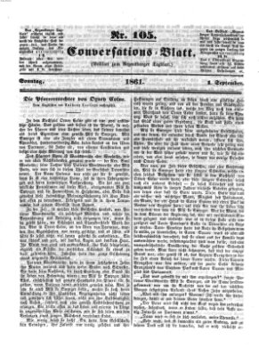 Regensburger Conversations-Blatt (Regensburger Tagblatt) Sonntag 1. September 1861