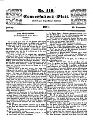 Regensburger Conversations-Blatt (Regensburger Tagblatt) Freitag 13. September 1861