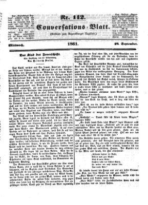 Regensburger Conversations-Blatt (Regensburger Tagblatt) Mittwoch 18. September 1861