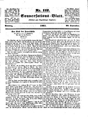 Regensburger Conversations-Blatt (Regensburger Tagblatt) Sonntag 29. September 1861