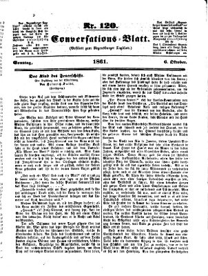 Regensburger Conversations-Blatt (Regensburger Tagblatt) Sonntag 6. Oktober 1861