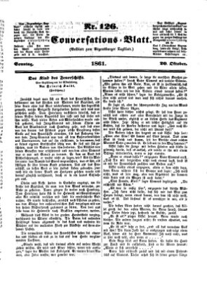 Regensburger Conversations-Blatt (Regensburger Tagblatt) Sonntag 20. Oktober 1861