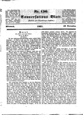 Regensburger Conversations-Blatt (Regensburger Tagblatt) Mittwoch 13. November 1861