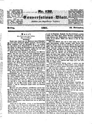 Regensburger Conversations-Blatt (Regensburger Tagblatt) Freitag 15. November 1861