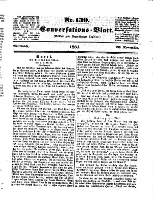 Regensburger Conversations-Blatt (Regensburger Tagblatt) Mittwoch 20. November 1861