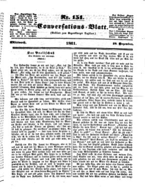 Regensburger Conversations-Blatt (Regensburger Tagblatt) Mittwoch 18. Dezember 1861