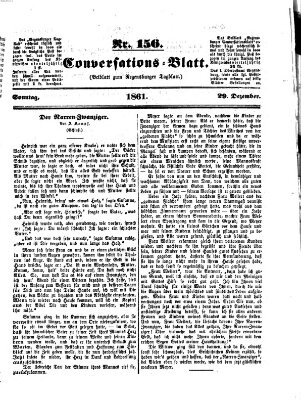 Regensburger Conversations-Blatt (Regensburger Tagblatt) Sonntag 29. Dezember 1861