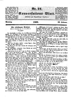 Regensburger Conversations-Blatt (Regensburger Tagblatt) Sonntag 16. Februar 1862