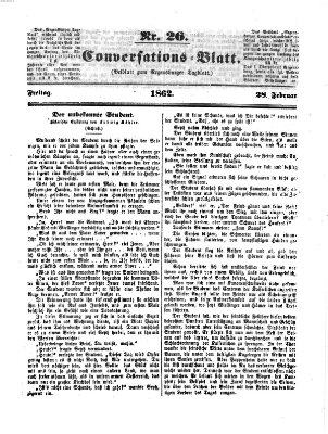 Regensburger Conversations-Blatt (Regensburger Tagblatt) Freitag 28. Februar 1862