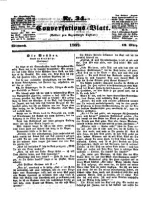 Regensburger Conversations-Blatt (Regensburger Tagblatt) Mittwoch 19. März 1862