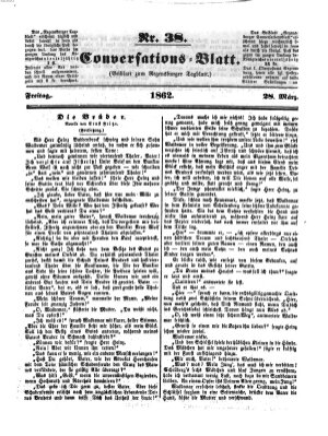 Regensburger Conversations-Blatt (Regensburger Tagblatt) Freitag 28. März 1862