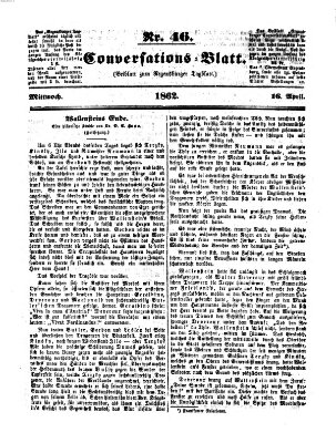 Regensburger Conversations-Blatt (Regensburger Tagblatt) Mittwoch 16. April 1862