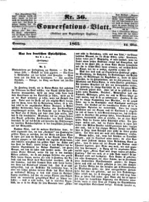 Regensburger Conversations-Blatt (Regensburger Tagblatt) Sonntag 11. Mai 1862