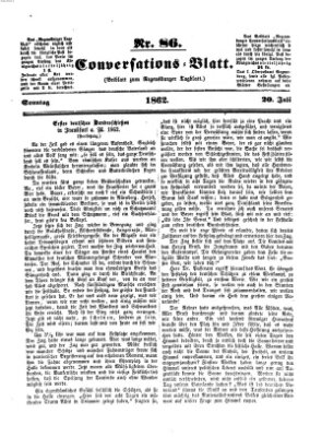 Regensburger Conversations-Blatt (Regensburger Tagblatt) Sonntag 20. Juli 1862