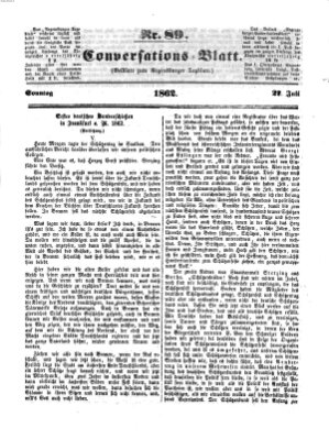 Regensburger Conversations-Blatt (Regensburger Tagblatt) Sonntag 27. Juli 1862