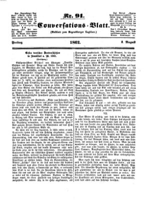 Regensburger Conversations-Blatt (Regensburger Tagblatt) Freitag 1. August 1862