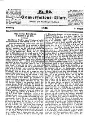 Regensburger Conversations-Blatt (Regensburger Tagblatt) Sonntag 3. August 1862