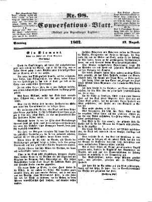 Regensburger Conversations-Blatt (Regensburger Tagblatt) Sonntag 17. August 1862