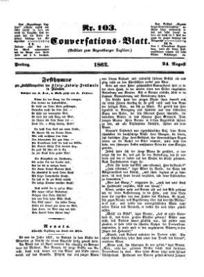 Regensburger Conversations-Blatt (Regensburger Tagblatt) Freitag 29. August 1862